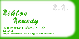 miklos nemedy business card